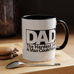 Dad's Hardest Job Coffee Mug, Gift for Father's Day, Birthday, Appreciation, Ceramic Drinkware, Inspirational Dad, Father Gift.