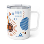 Retro Geometric Circles Insulated Coffee Mug | 10oz