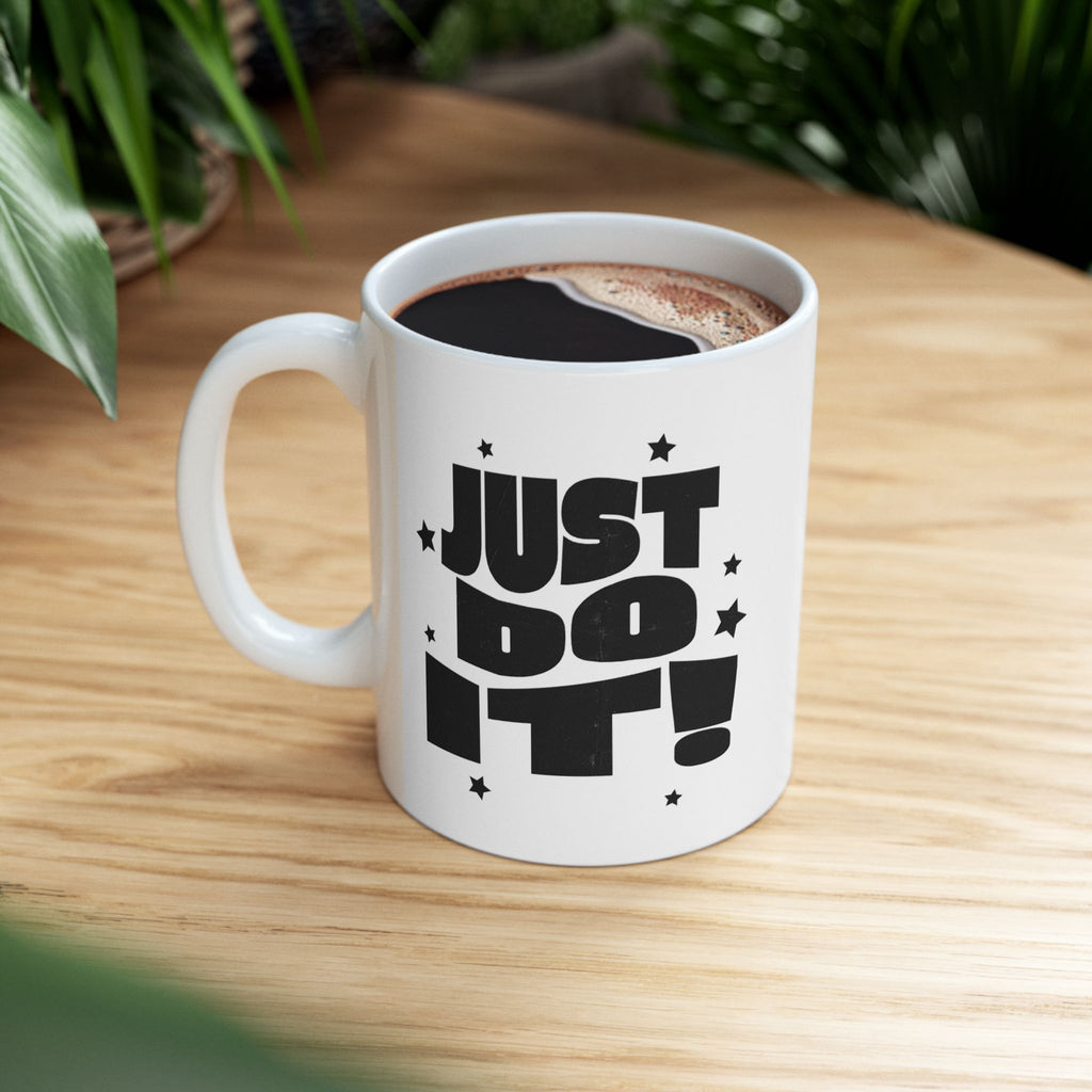 Motivational Ceramic Mug — "Just Do It!" Coffee Cup for Fitness Lovers & Office Inspiration