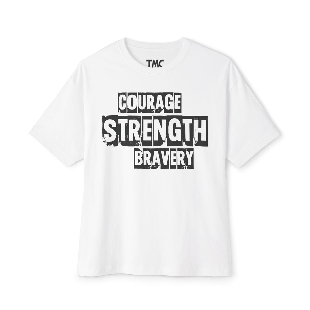 Lion Courage Strength Tee — Inspirational Oversized Boxy Shirt