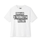 Lion Courage Strength Tee — Inspirational Oversized Boxy Shirt