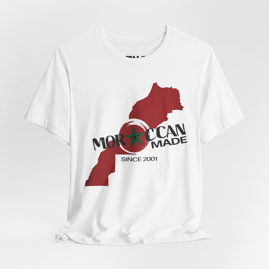Moroccan Made Map Tee | Morocco Flag Outline T-Shirt