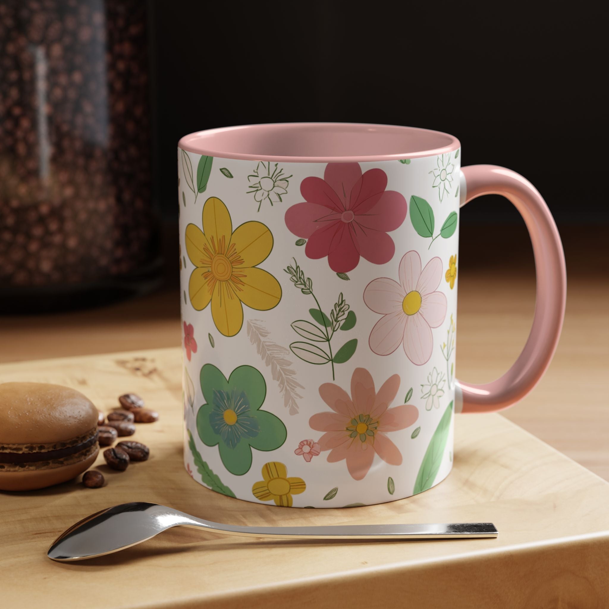 Blossom Floral Mug, Flower Ceramic Cup, Pretty Floral Tea Mug, Coffee Cup Gift, Spring Blossom Mug.