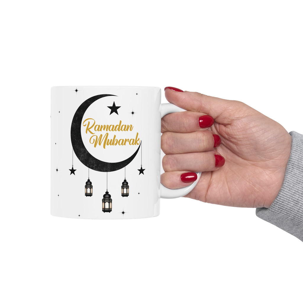 Ramadan Mubarak Ceramic Mug — Islamic Eid Coffee & Tea Gift (11oz/15oz)