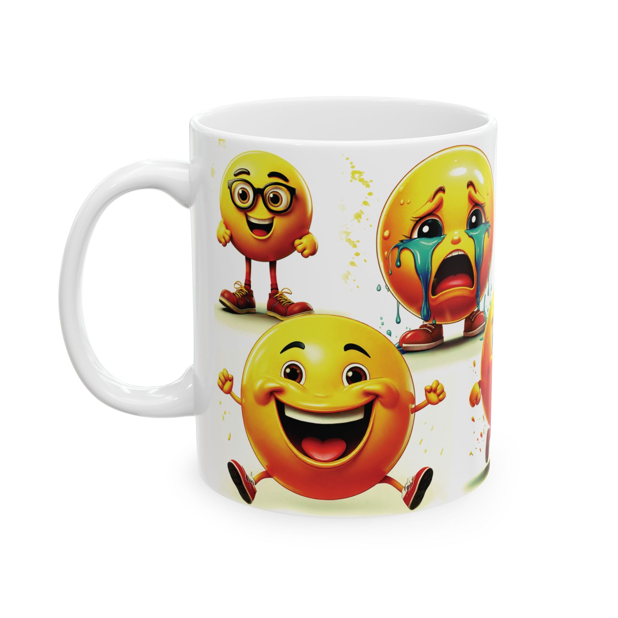 Emoji Custom Ceramic Mug, Funny Emoji Coffee Cup, Personalized Emoji Gift for Coffee Lovers 11oz, 15oz