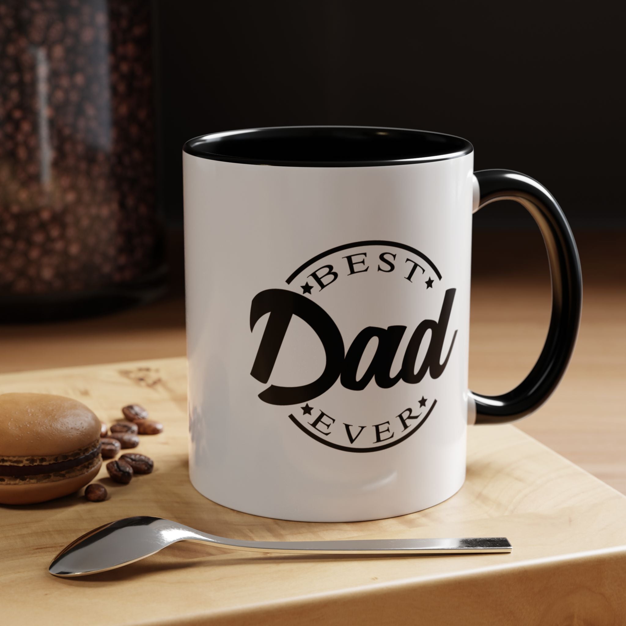 Best Dad Ever Accent Coffee Mug, Unique Gift for Father's Day, Birthday Present for Dad, Home Office Decor, Cool Dad Cup.
