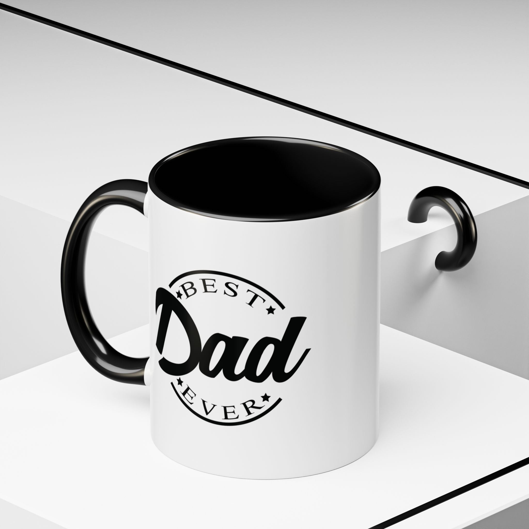 Best Dad Ever Accent Coffee Mug, Unique Gift for Father's Day, Birthday Present for Dad, Home Office Decor, Cool Dad Cup.