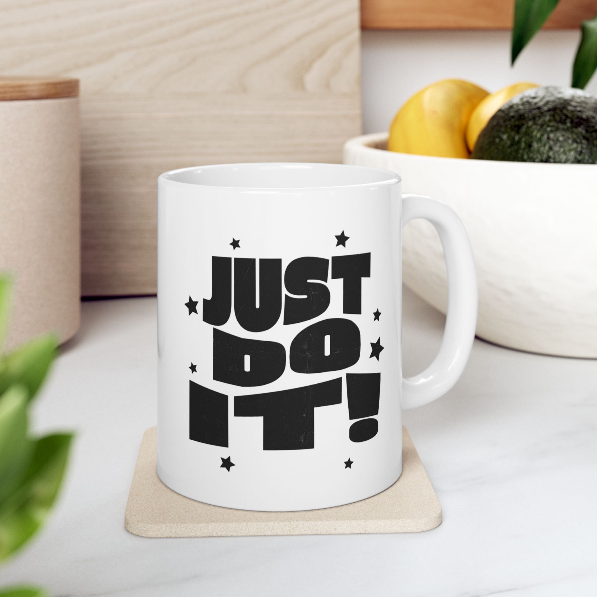 Motivational Ceramic Mug — "Just Do It!" Coffee Cup for Fitness Lovers & Office Inspiration