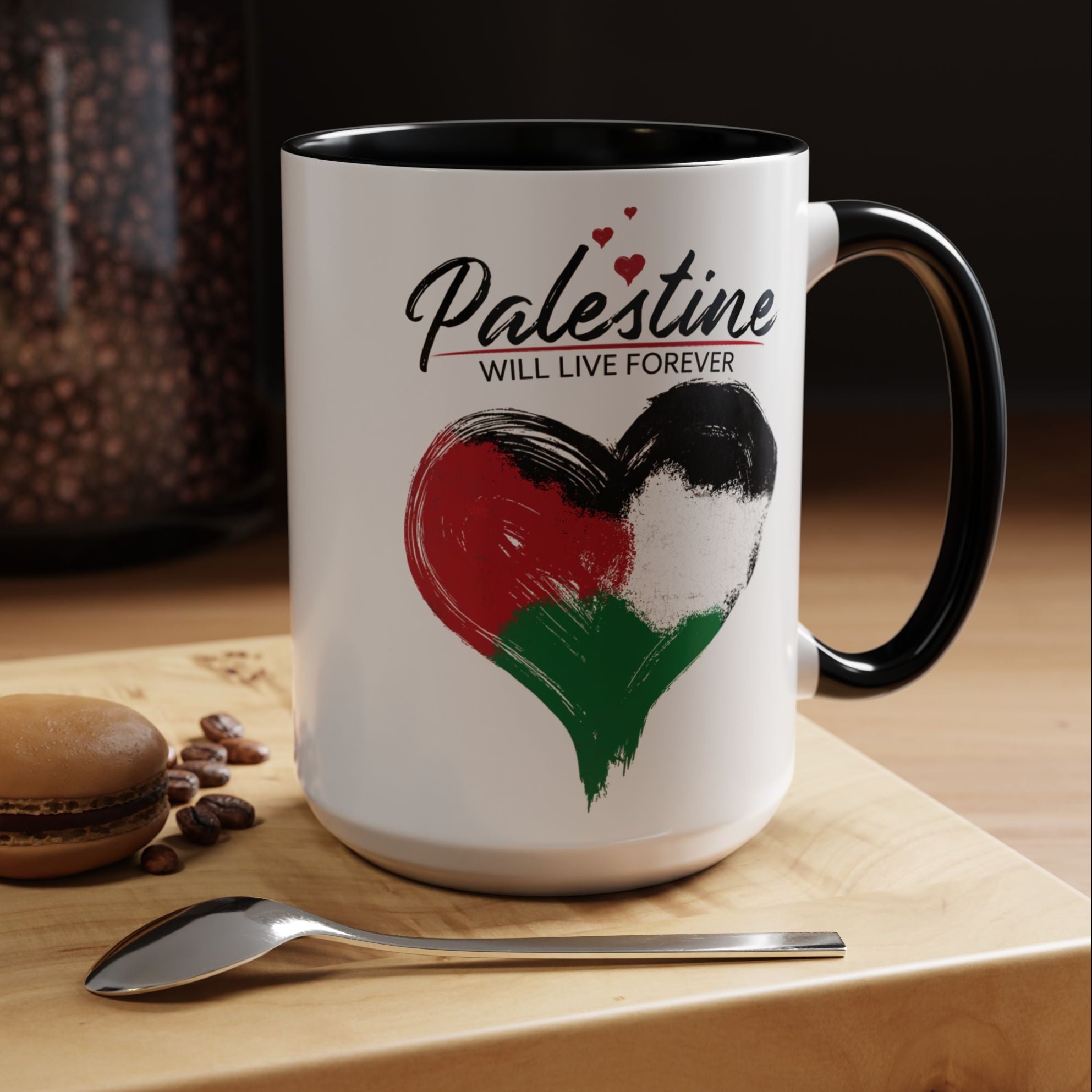 Heartfelt Palestine Coffee Mug - Love and Solidarity in Every Sip